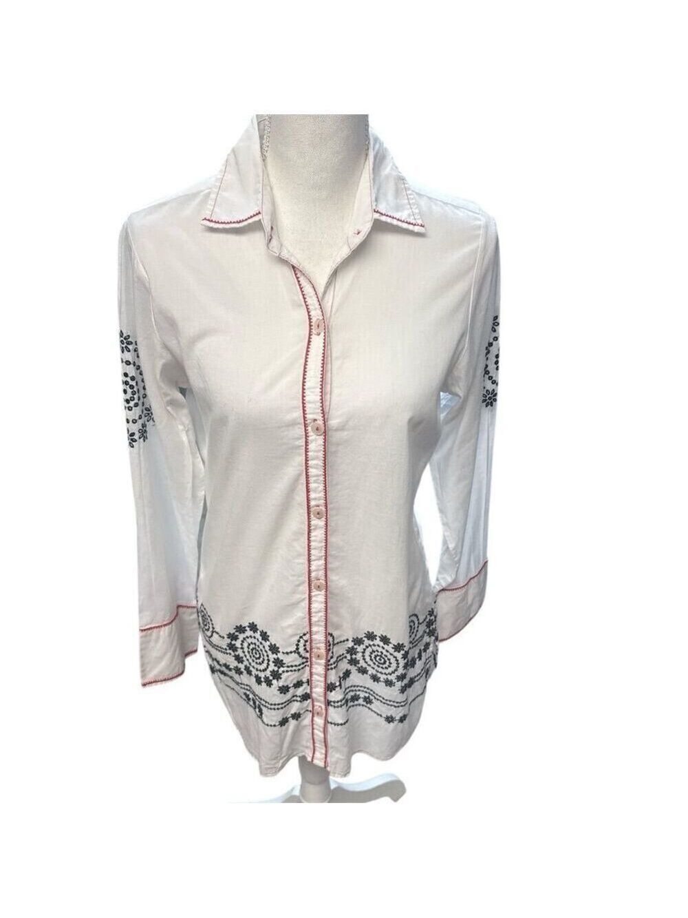 Tommy Bahama Women's XS White Embroidered Boho Beach Cover Up